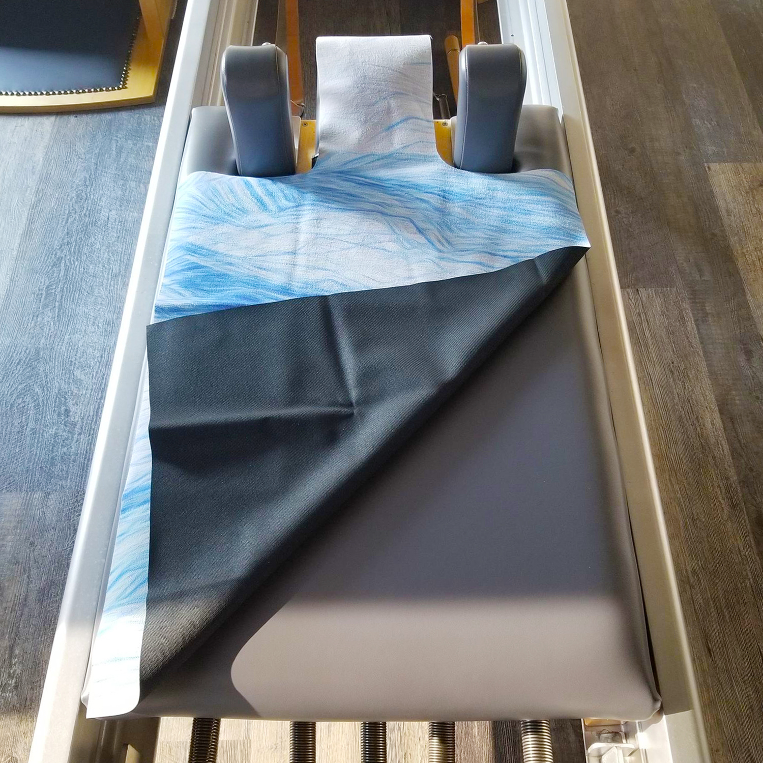 Salt & Honey Non-Slip Pilates Reformer Mat Towel Large, Blue